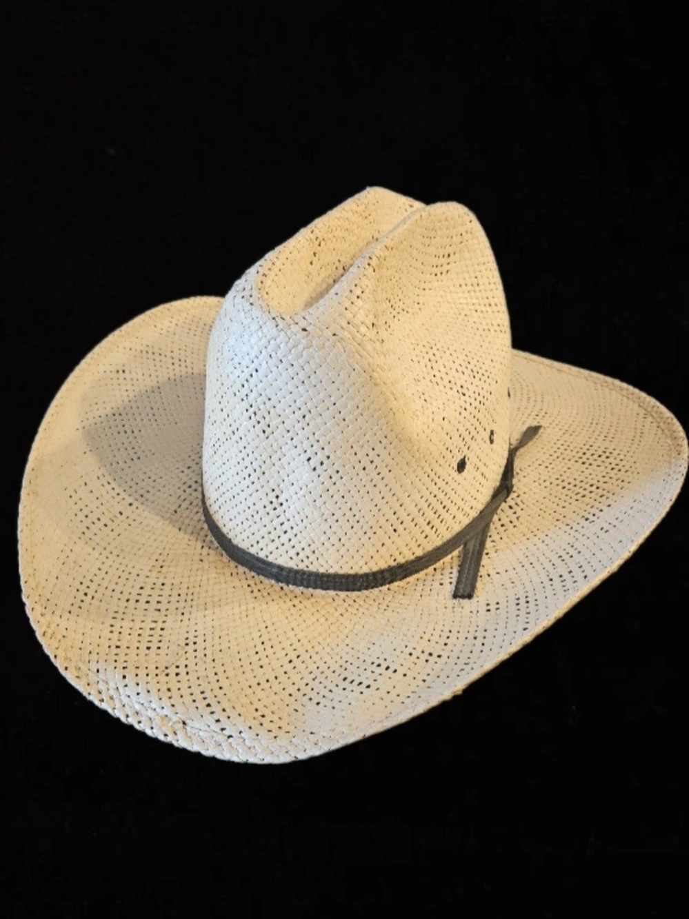 Vintage Bailey U-Rollit Straw Cowboy Hat 7 3/8 Cattleman Crease Woven